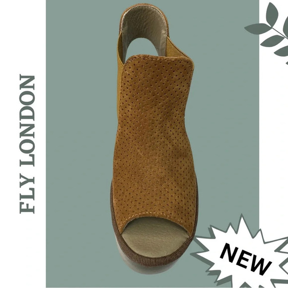 Fly London Biga  Wedge Open
Toe Platform SandalSuede
Cognac Size 10 - 10.5 US 41 - Picture 4 of 8